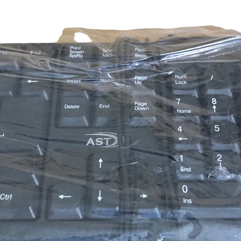 Computer Keyboard AST USB Keyboard KIN 16 with AST Mouse-Black